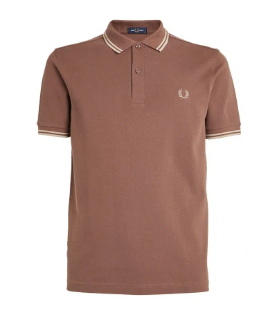 Fred Perry Twin-tipped M3600 Polo Shirt In Brown