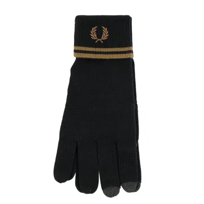 Fred Perry Twin Tipped Merino Wool Gloves Black Shadestone