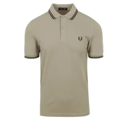 Fred Perry Twin Tipped Piqué Polo Shirt In Neutral
