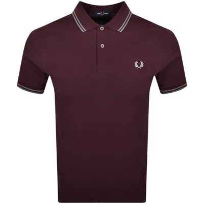 Fred Perry Twin Tipped Polo Oxblood In Black