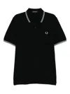 Fred Perry Twin Tipped Polo Shirt - Black / Porcelain / Porcelain