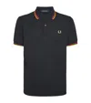 Fred Perry Logo Embroidered Polo T-shirt In Black