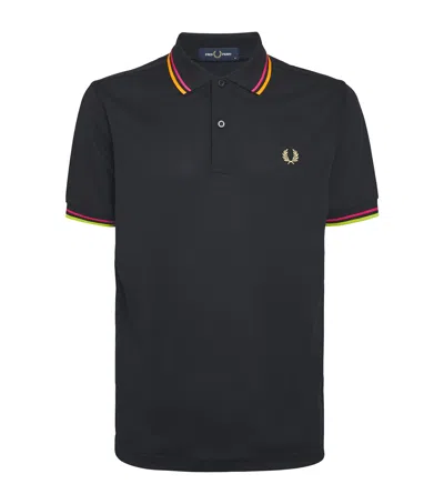 Fred Perry Twin Tipped Polo Shirt In Black