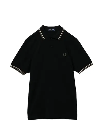 Fred Perry Twin Tipped Polo Shirt In Black