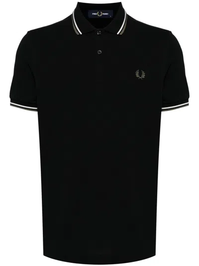 Fred Perry Twin Tipped Polo Shirt In Black