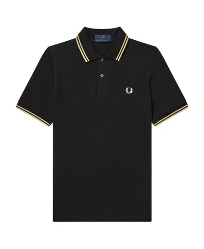 Fred Perry Twin-tipped Polo Shirt In Black