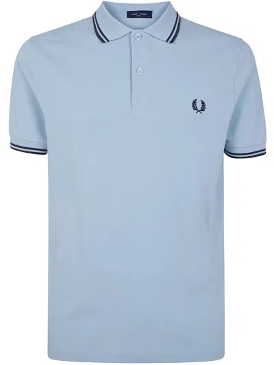 Fred Perry "" Twin Tipped  Polo Shirt In Blue