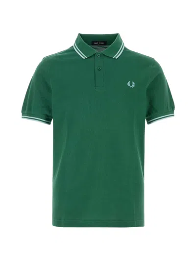Fred Perry Cotton Polo Shirt With Logo In Green