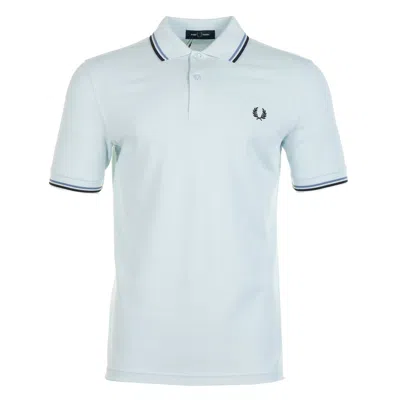 Fred Perry Twin Tipped Polo Shirt Light Ice In Blue