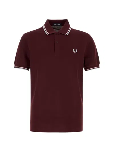 Fred Perry Twin Tipped Polo Shirt In Burgundy