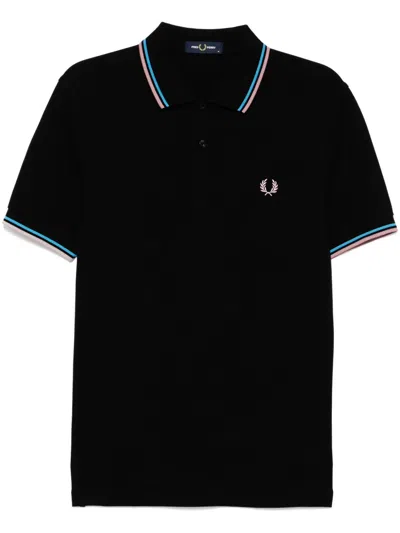 Fred Perry Poloshirt Mit Streifendetails In Schwarz