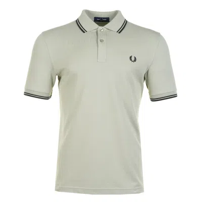 Fred Perry Twin Tipped Polo Shirt Seagrass Black In Gray