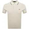 Fred Perry Twin Tipped Polo T Shirt Beige In Multi