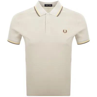 Fred Perry Twin Tipped Polo T Shirt Beige