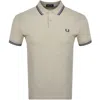 FRED PERRY FRED PERRY TWIN TIPPED POLO T SHIRT BEIGE