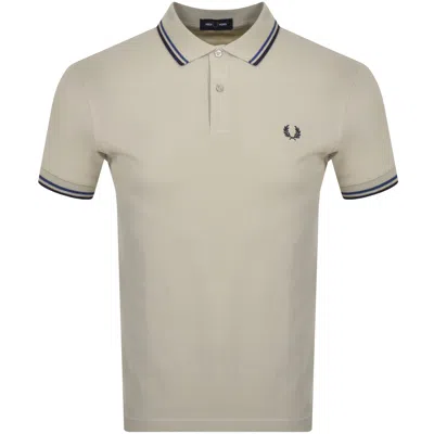 Fred Perry Twin Tipped Polo T Shirt Beige