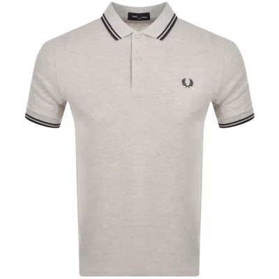 Fred Perry Twin Tipped Polo T Shirt Beige In Multi
