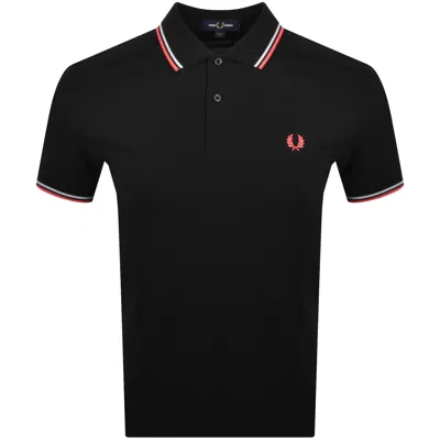 Fred Perry Twin Tipped Polo T Shirt Black In Blue