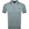 Fred Perry Twin Tipped Polo T Shirt Blue In Green