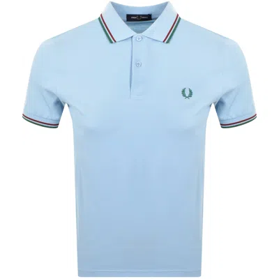 Fred Perry Twin Tipped Polo T Shirt Blue