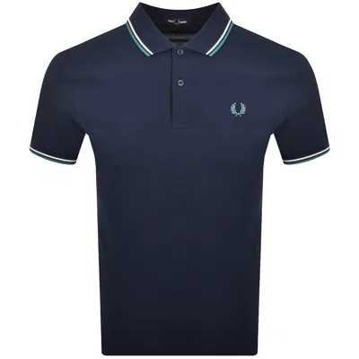 Fred Perry Twin Tipped Polo T Shirt Blue