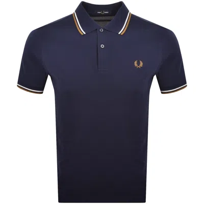 Fred Perry Twin Tipped Polo T Shirt Blue