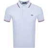 FRED PERRY FRED PERRY TWIN TIPPED POLO T SHIRT BLUE