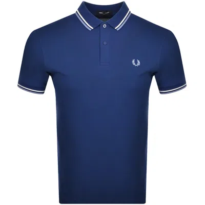 Fred Perry Twin Tipped Polo T Shirt Blue