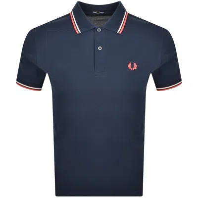 Fred Perry Twin Tipped Polo T Shirt Blue
