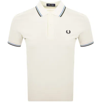 FRED PERRY FRED PERRY TWIN TIPPED POLO T SHIRT CREAM