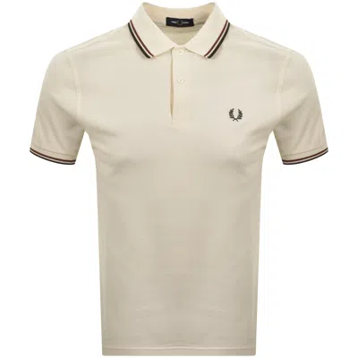 Fred Perry Twin Tipped Polo T Shirt Cream
