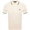 Fred Perry Twin Tipped Polo T Shirt Ecru In White