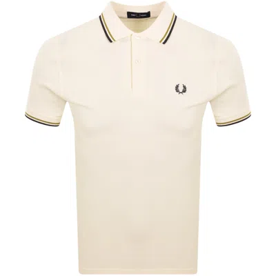 Fred Perry Twin Tipped Polo T Shirt Ecru In White