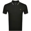 Fred Perry Twin Tipped Polo T Shirt Green In Green