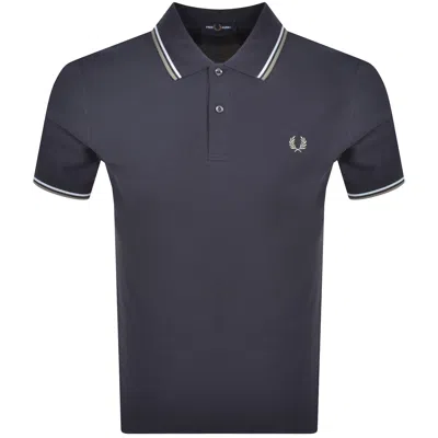 Fred Perry Twin Tipped Polo T Shirt Navy In Blue