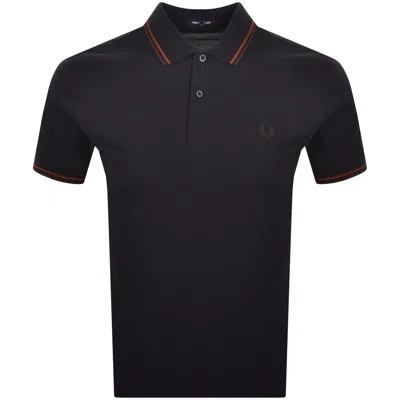 Fred Perry Twin Tipped Polo T Shirt Navy In Blue