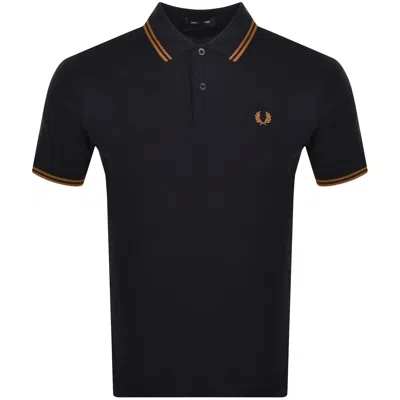 Fred Perry Twin Tipped Polo T Shirt Navy In Multi