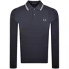 Fred Perry Twin Tipped Polo T Shirt Navy In Blue