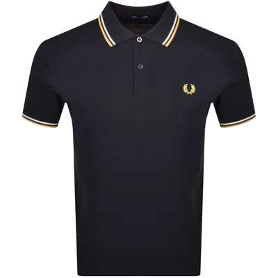 Fred Perry Twin Tipped Polo T Shirt Navy In Blue