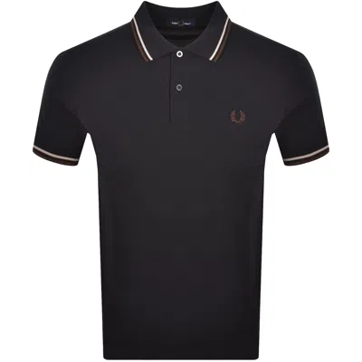 Fred Perry Twin Tipped Polo T Shirt Navy In Blue