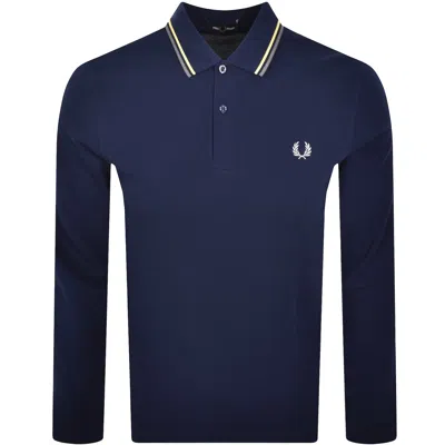 Fred Perry Twin Tipped Polo T Shirt Navy In Blue