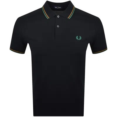 Fred Perry Twin Tipped Polo T Shirt Navy In Blue