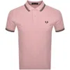 FRED PERRY FRED PERRY TWIN TIPPED POLO T SHIRT PINK