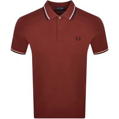 Fred Perry Twin Tipped Polo T Shirt Red