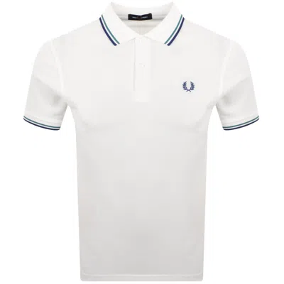 Fred Perry Twin Tipped Polo T Shirt Snow White