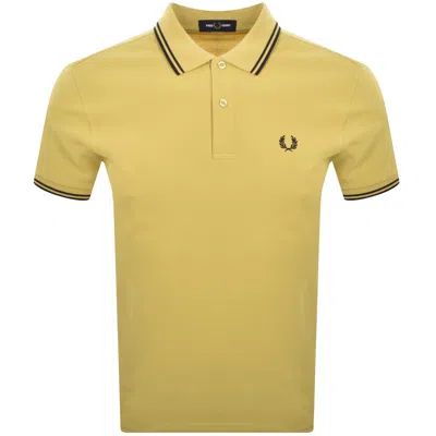Fred Perry Twin Tipped Polo T Shirt Yellow