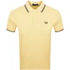 Fred Perry Twin Tipped Polo T Shirt Yellow