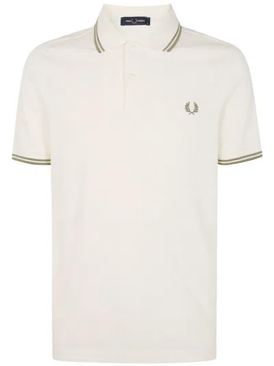 Fred Perry Twin Tipped Shirt In Neutral
