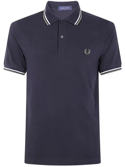 Fred Perry "" Twin Tipped  Shirt In Blue