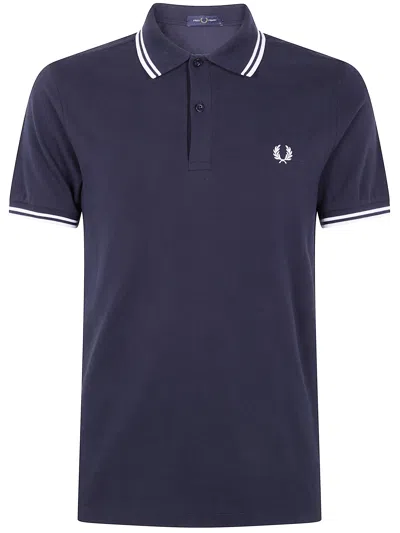 Fred Perry "" Twin Tipped  Shirt In Blue